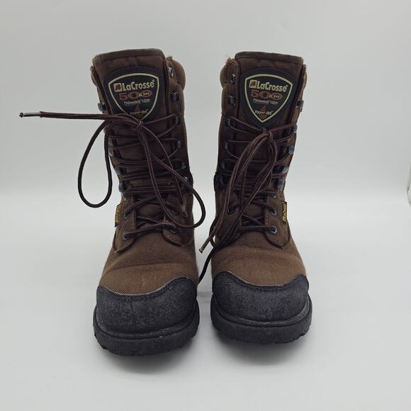 Mens Brown Lacross Hyper-Dri Camo 500gm Thinsulate Ultra Hunting Boots Size 7.5M